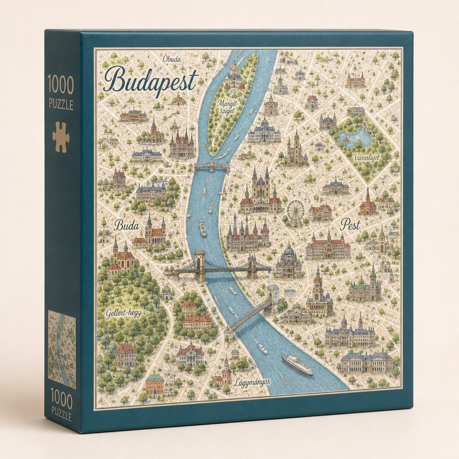 Budapest Térkép Puzzle – 1000 db